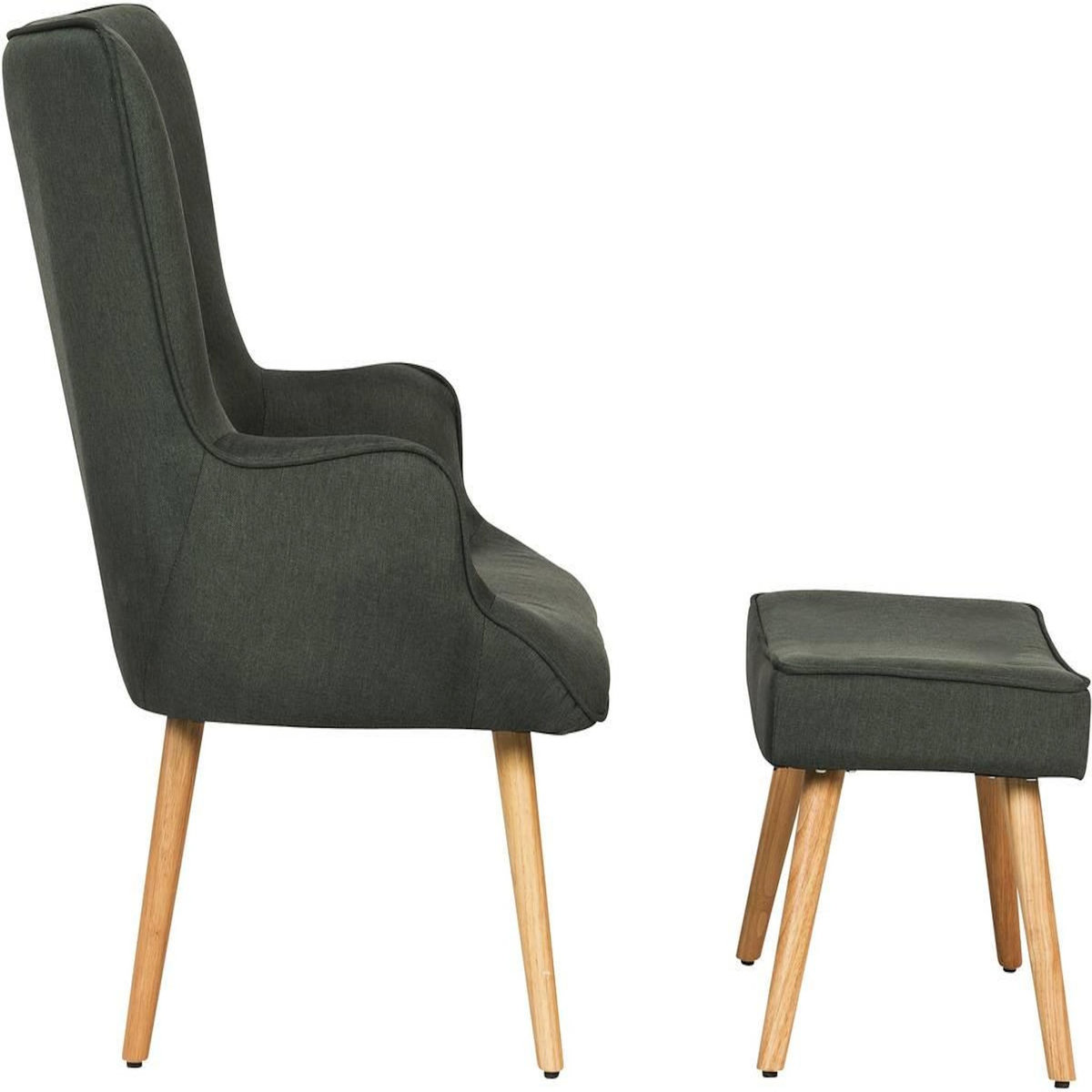 Habitat et Jardin Fauteuil style scandinave tissu  Odense  - 1 place - Gris foncé