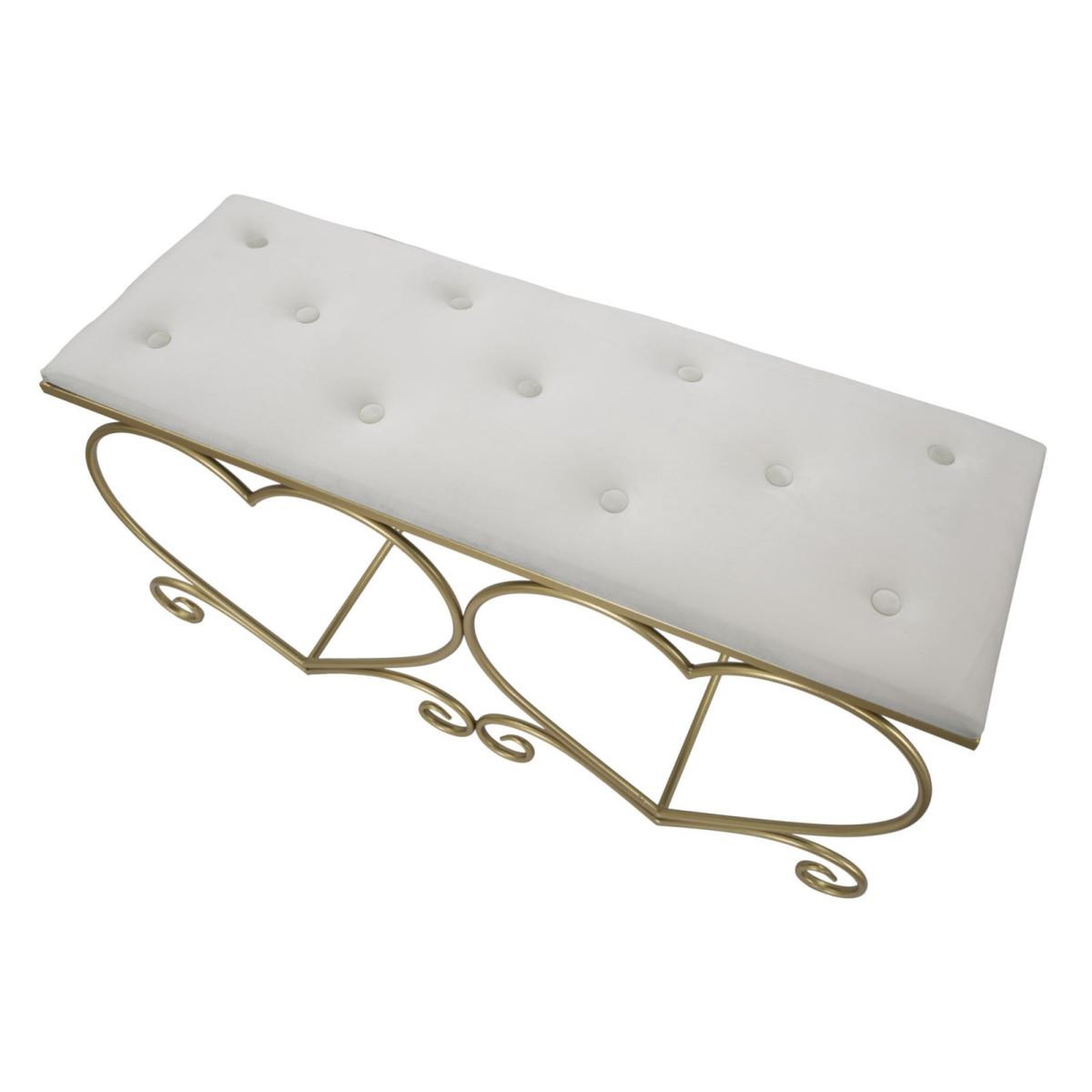 Voir la diapositive 6 : Paris Prix Banc design  heart  105cm crème & or
