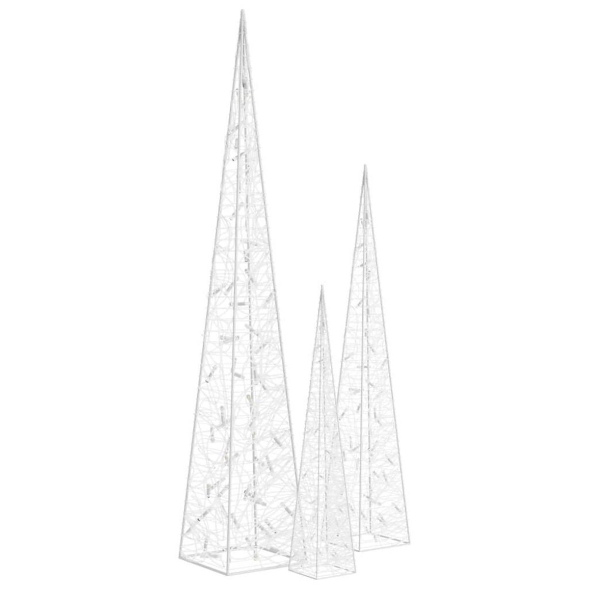 VIDAXL Jeu de cones lumineux a LED Acrylique Multicolore 60/90/120 cm