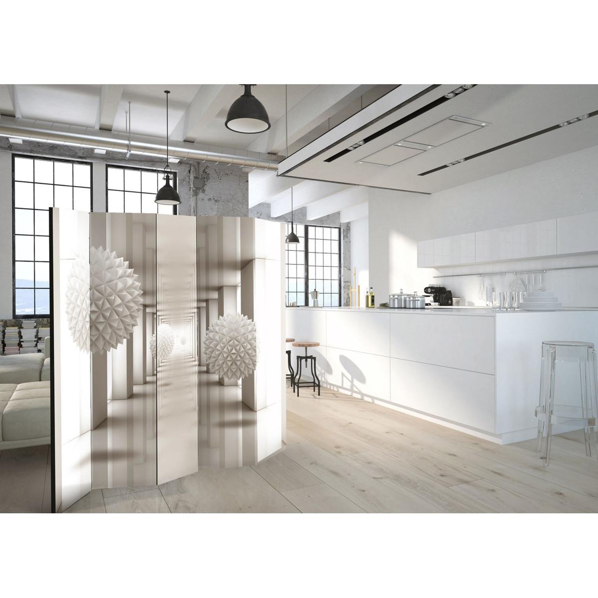 Voir la diapositive 2 : Paris Prix Paravent 5 volets  gateway to the future  172x225cm