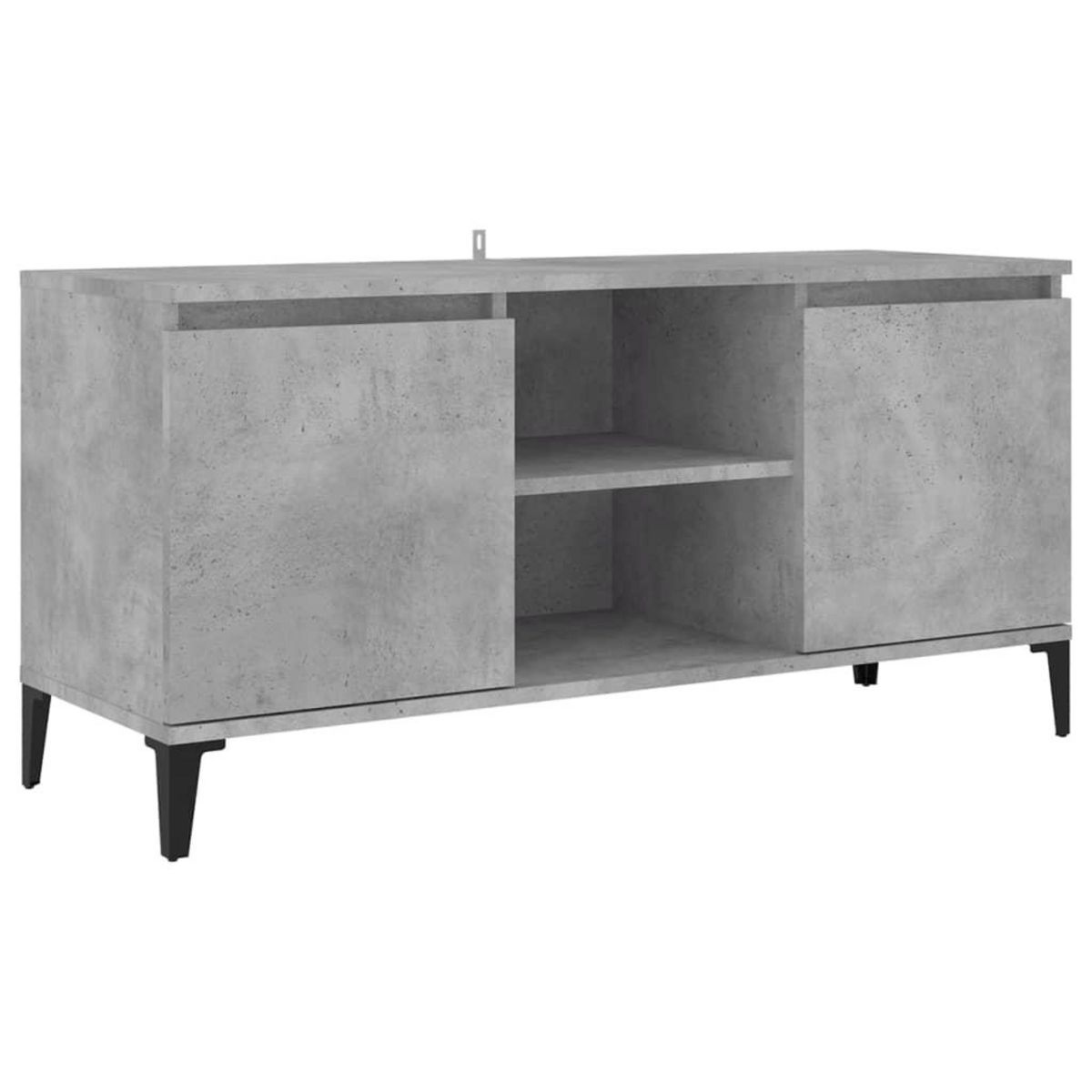 VIDAXL Meuble TV avec pieds en metal Gris beton 103,5x35x50 cm