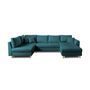 Voir la diapositive 6 : LISA DESIGN Rune - canapé panoramique avec pouf d'appoint - 7 places - style scandinave - gauche