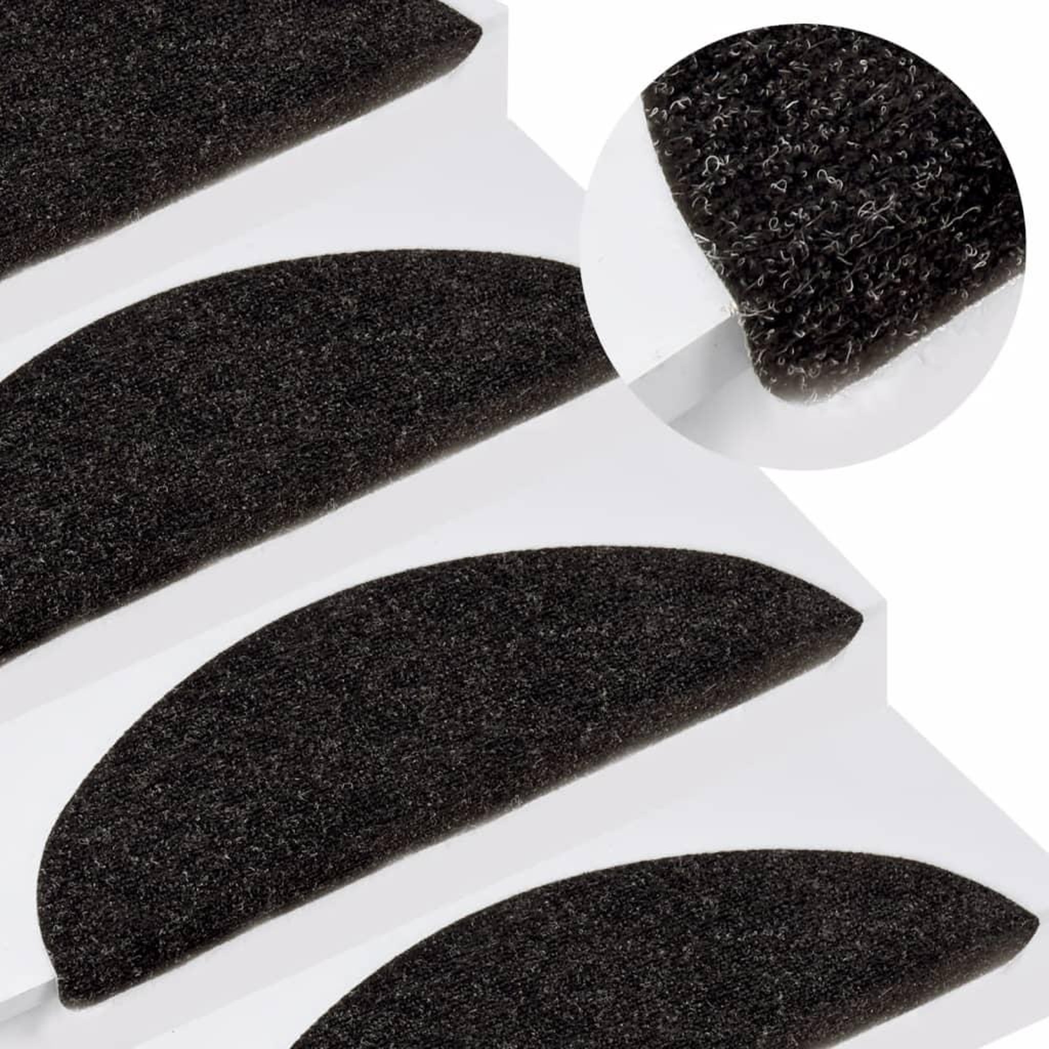 Voir la diapositive 1 : VIDAXL Tapis d'escalier autocollants 15 pcs 56x17x3 cm Anthracite