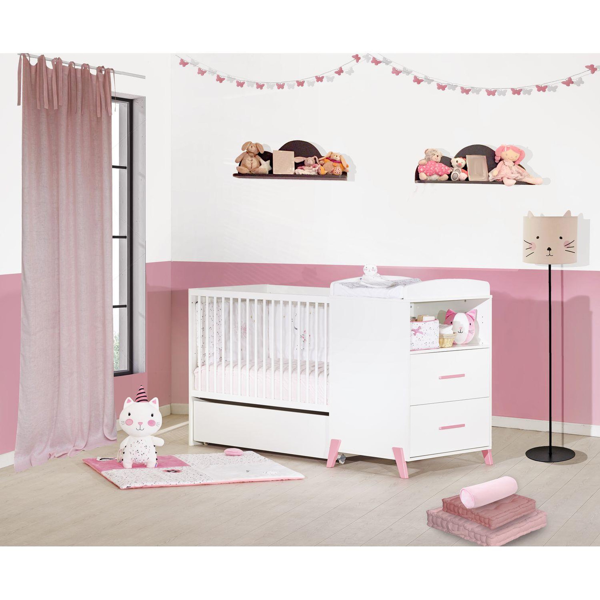 Voir la diapositive 2 : BABY PRICE Tiroir de Lit Combiné Evolutif, JOY coloris blanc 
