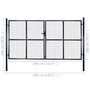 Voir la diapositive 6 : VIDAXL Portail en maille de jardin Acier galvanise 289x200 cm Gris