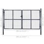 Voir la diapositive 6 : VIDAXL Portail en maille de jardin Acier galvanise 289x200 cm Gris