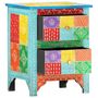 Voir la diapositive 2 : VIDAXL Table de chevet peinte a la main 40x30x50 cm Bois de manguier