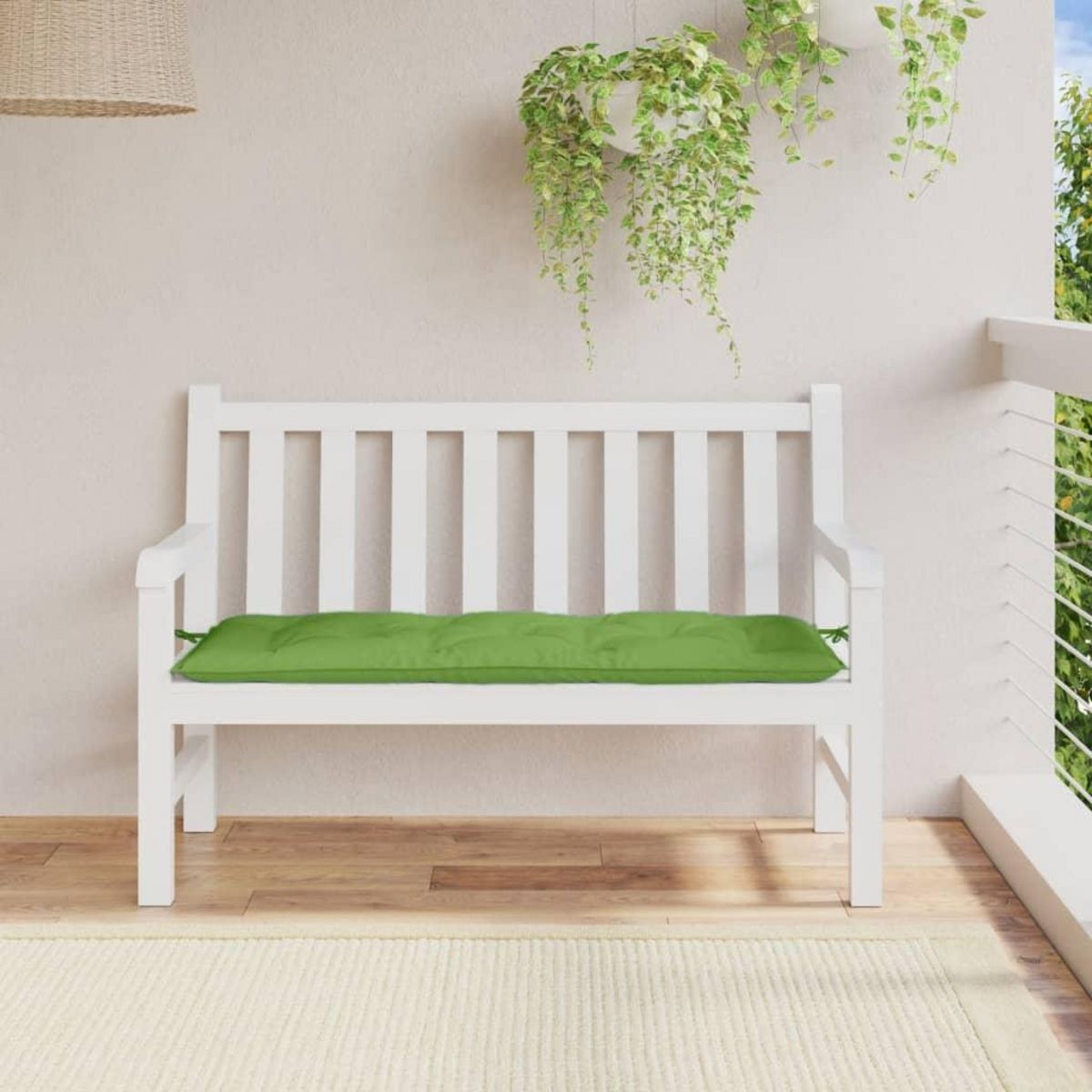 VIDAXL Coussin de banc de jardin vert melange 120x50x7 cm tissu