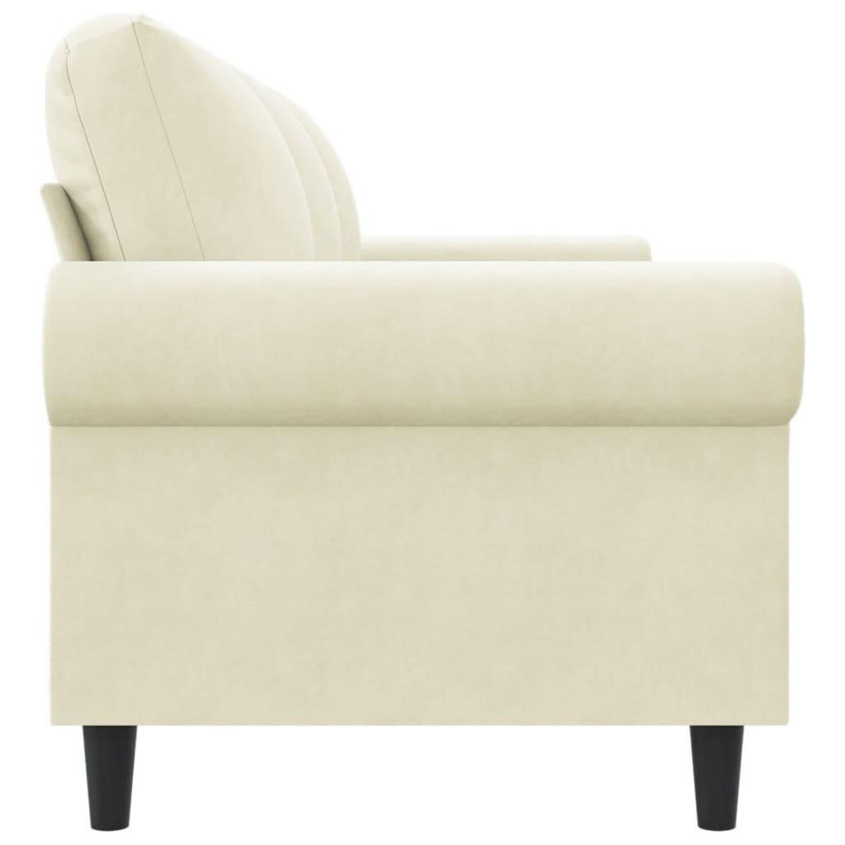 VIDAXL Canape a 3 places Creme 180 cm Velours