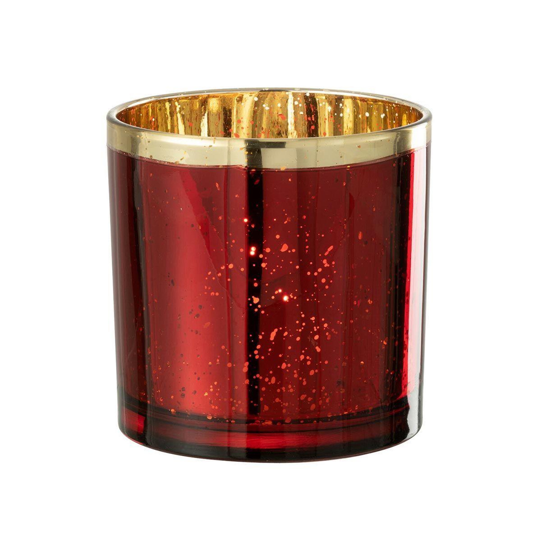 Voir la diapositive 2 : J-LINE Photophore Design en Verre  Robby  15cm Rouge