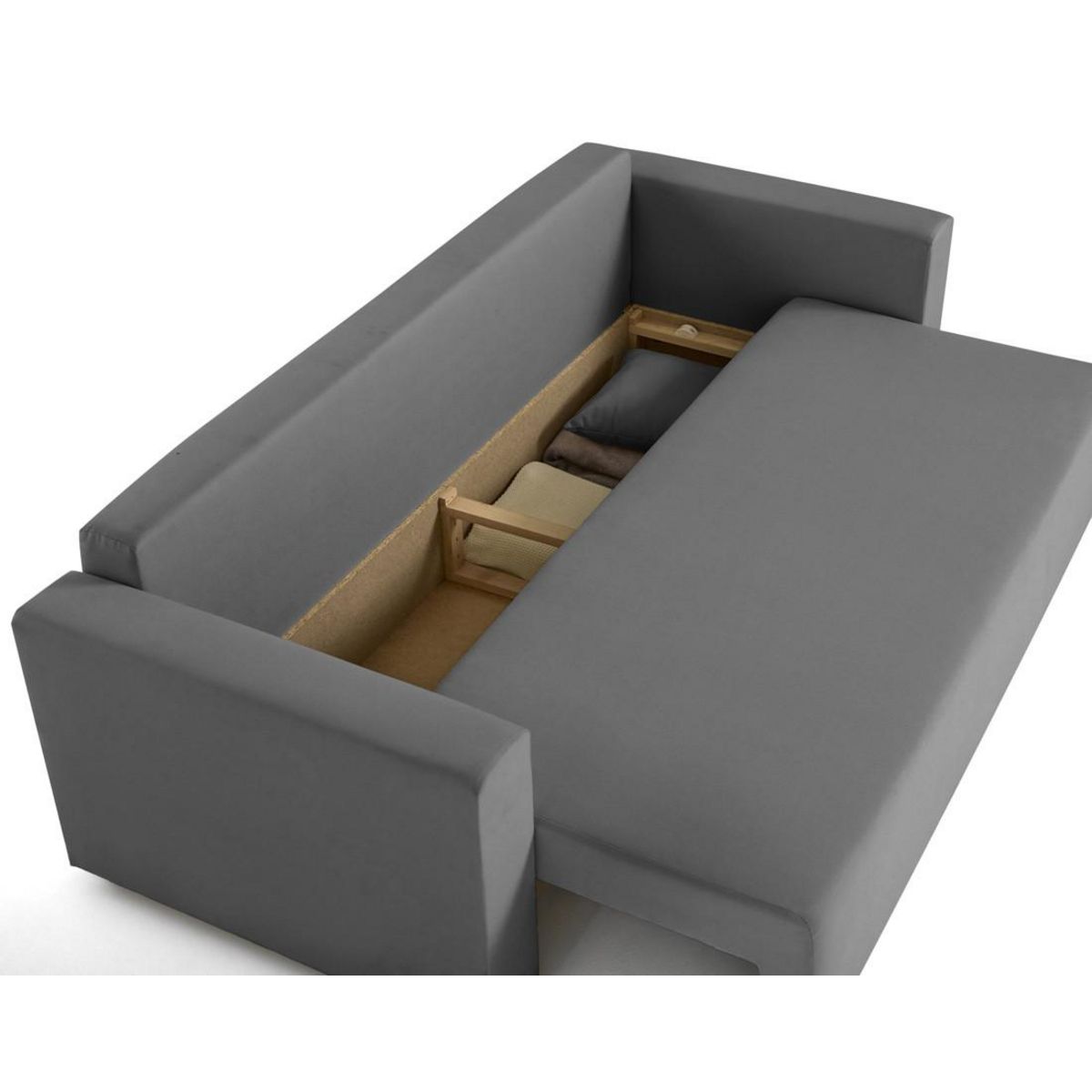 BEST MOBILIER Regala - canapé 3 places - convertible avec coffre - en tissu