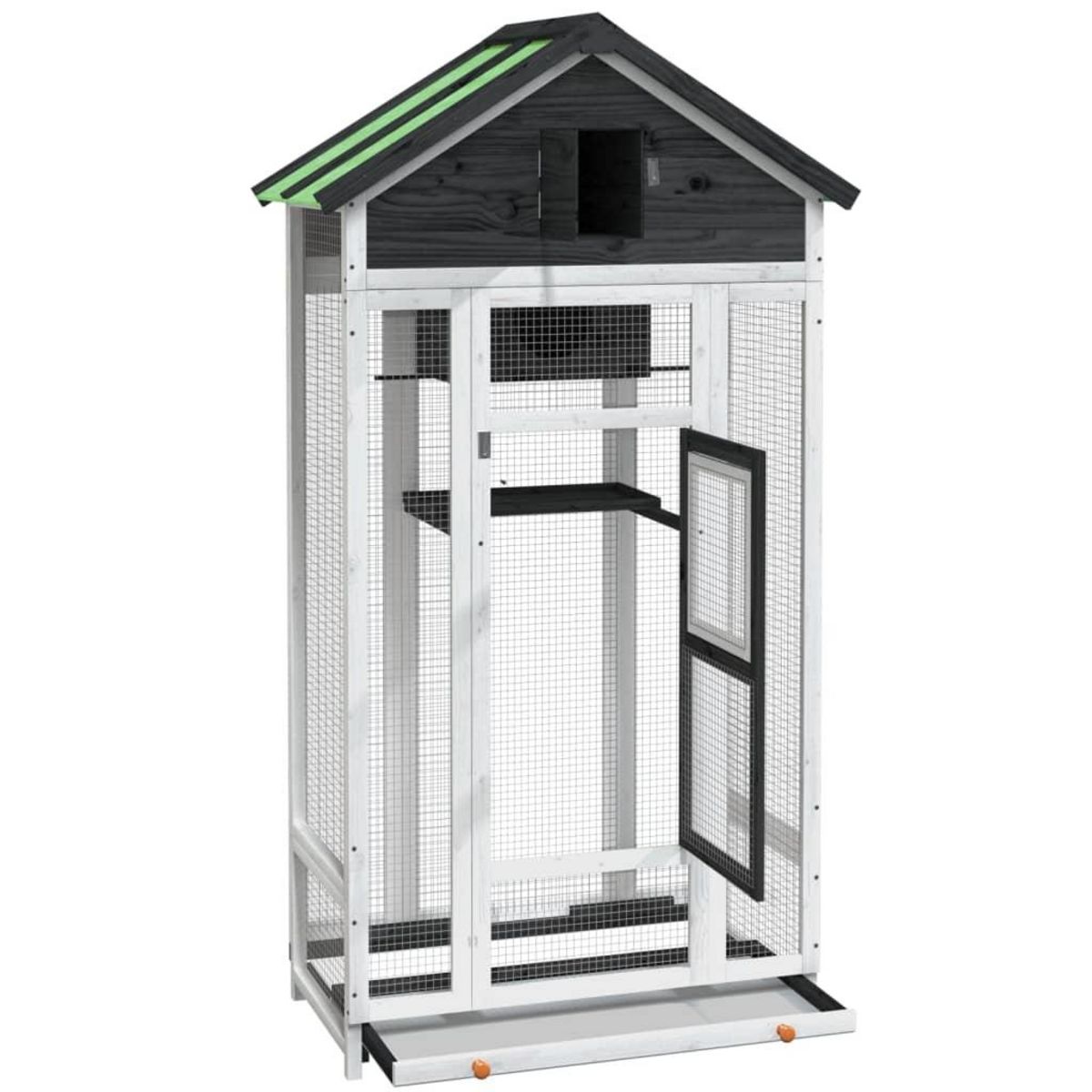 VIDAXL Maison a oiseaux gris 91,5x53x170 cm bois massif de pin