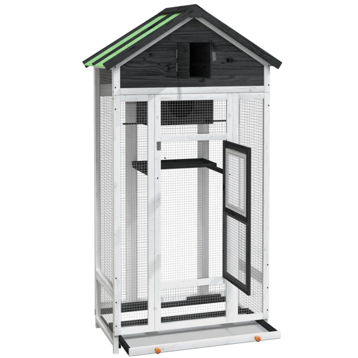 VIDAXL Maison a oiseaux gris 91,5x53x170 cm bois massif de pin