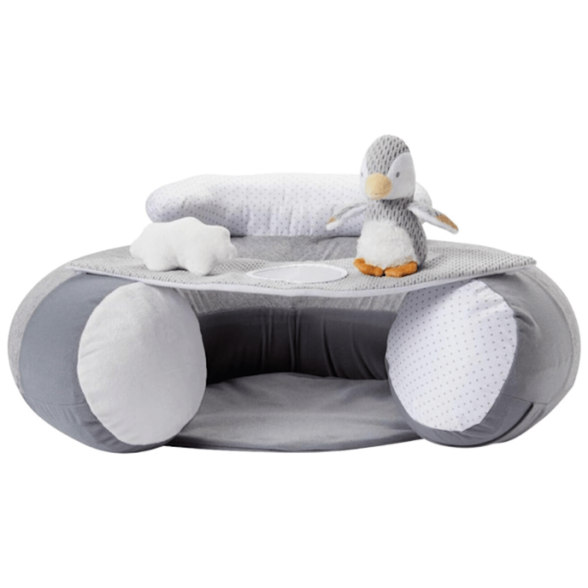 NUBY Siege gonflable - NUBY - Sit & Play au sol - Plateau amovible - Des 6 mois - Gris