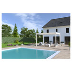 OMBREA Pergola bioclimatique - Autoportante - Blanche - 3x4m - OMBREA