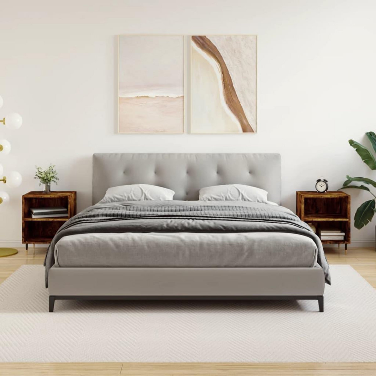 VIDAXL Tables de chevet 2 pcs chene fume 40x30x50 cm bois d'ingenierie