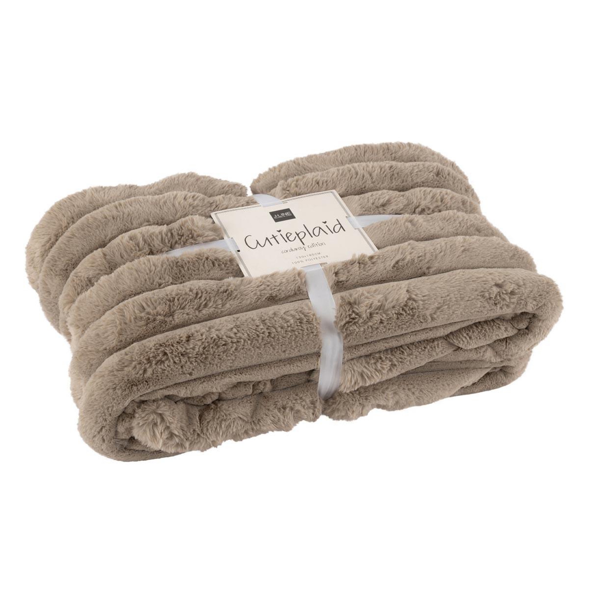 J-LINE Plaid design uni  corduroy  130x180cm taupe clair
