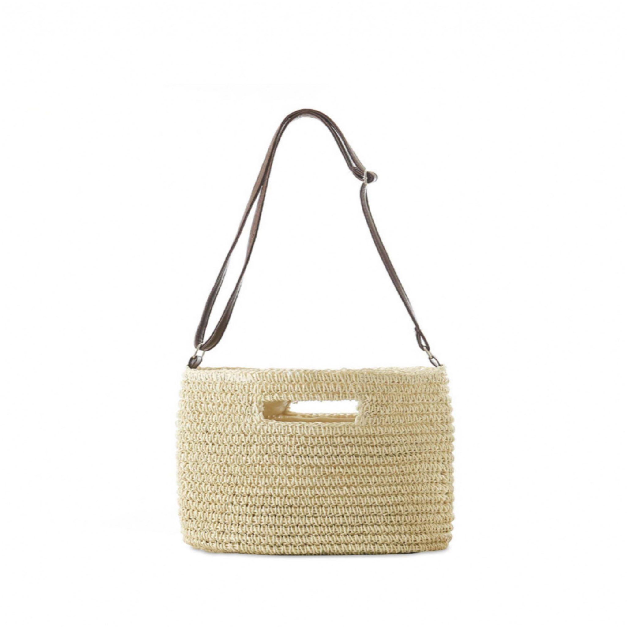 DARI BALI DARI BALI - Sac en paille TOULOUSE 34 cm. Coloris disponibles : Vert, Bicolore, Beige
