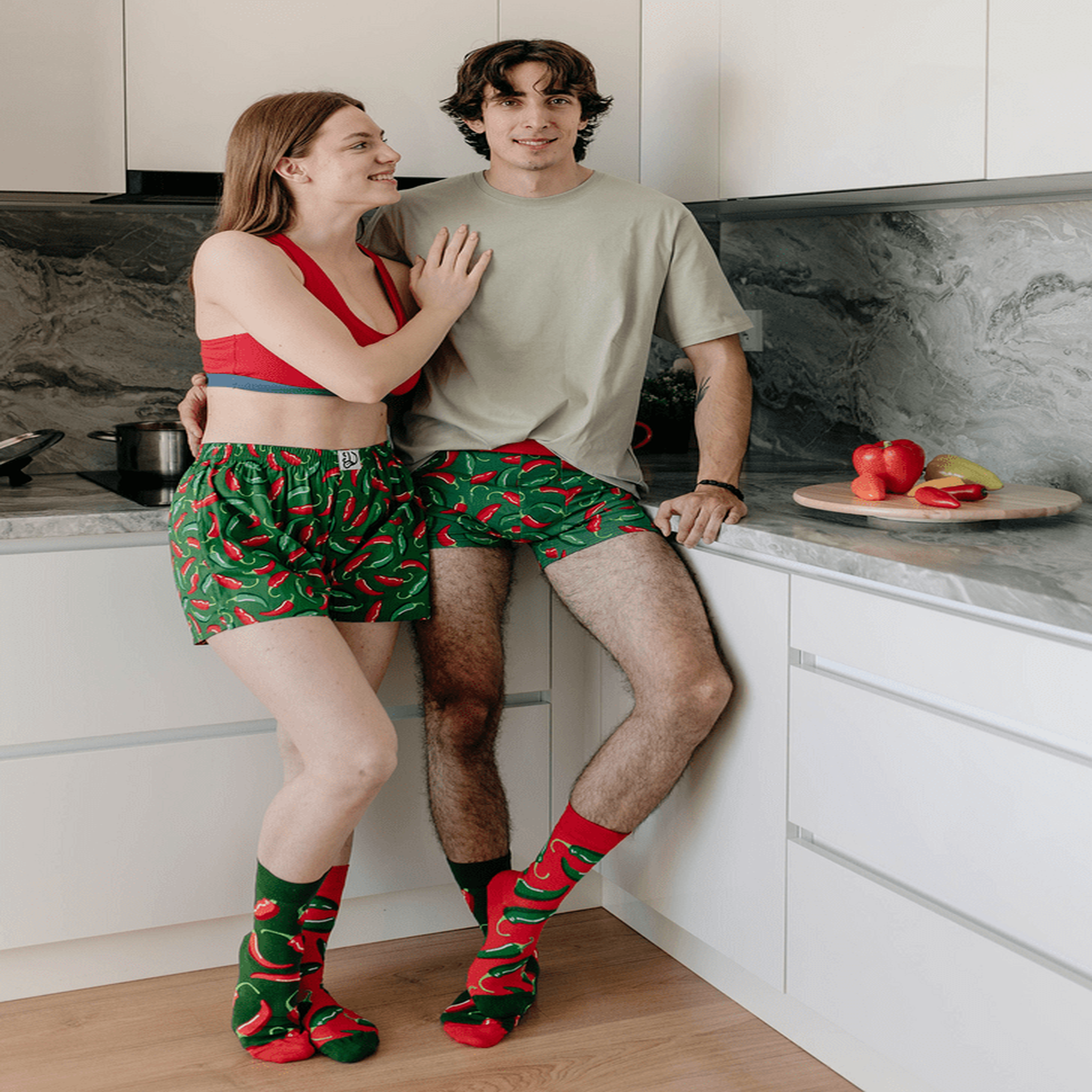 Voir la diapositive 2 : DEDOLES Boxer homme piments rouges et verts