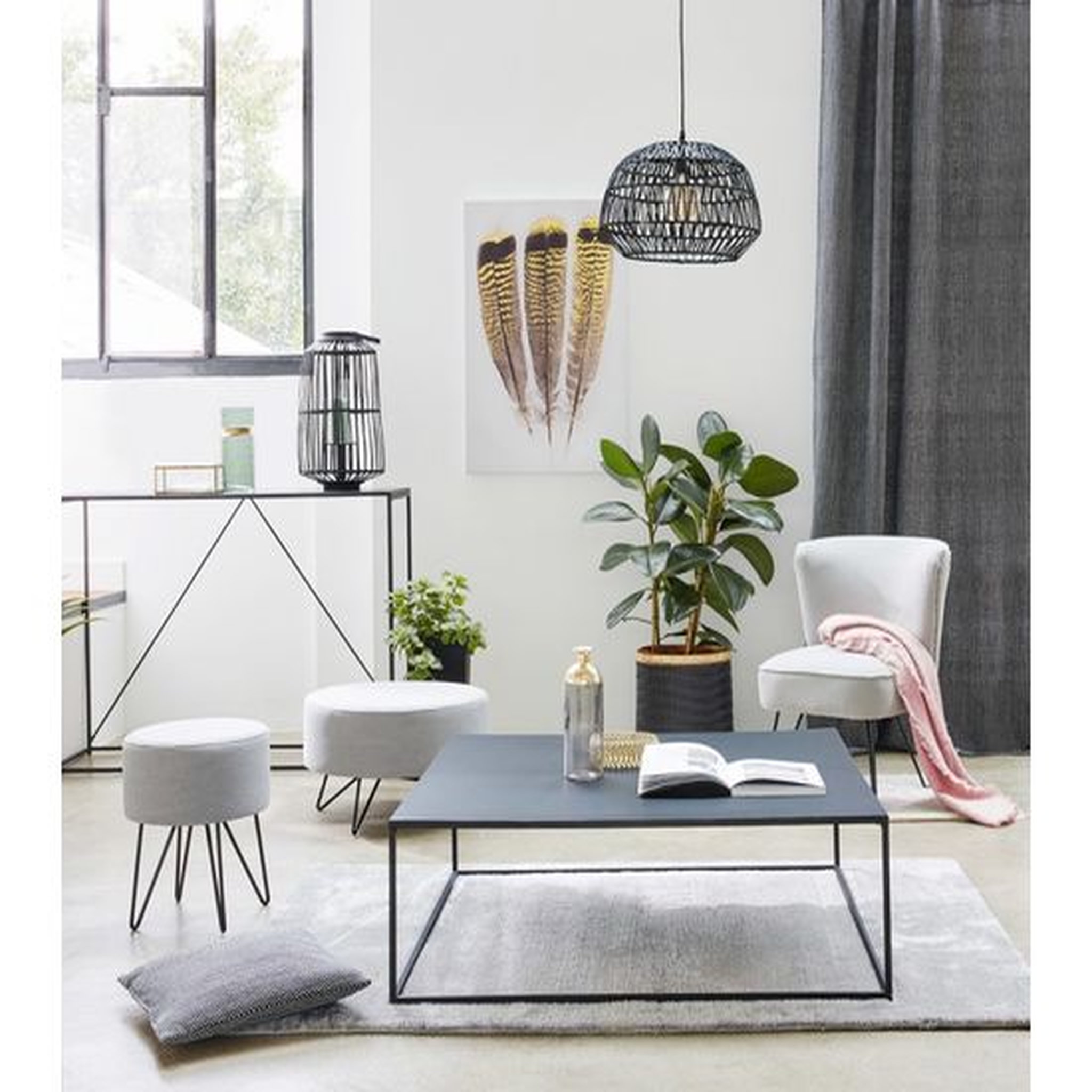 Voir la diapositive 3 : ATMOSPHERA Table basse carrée en métal L100cm ODILE