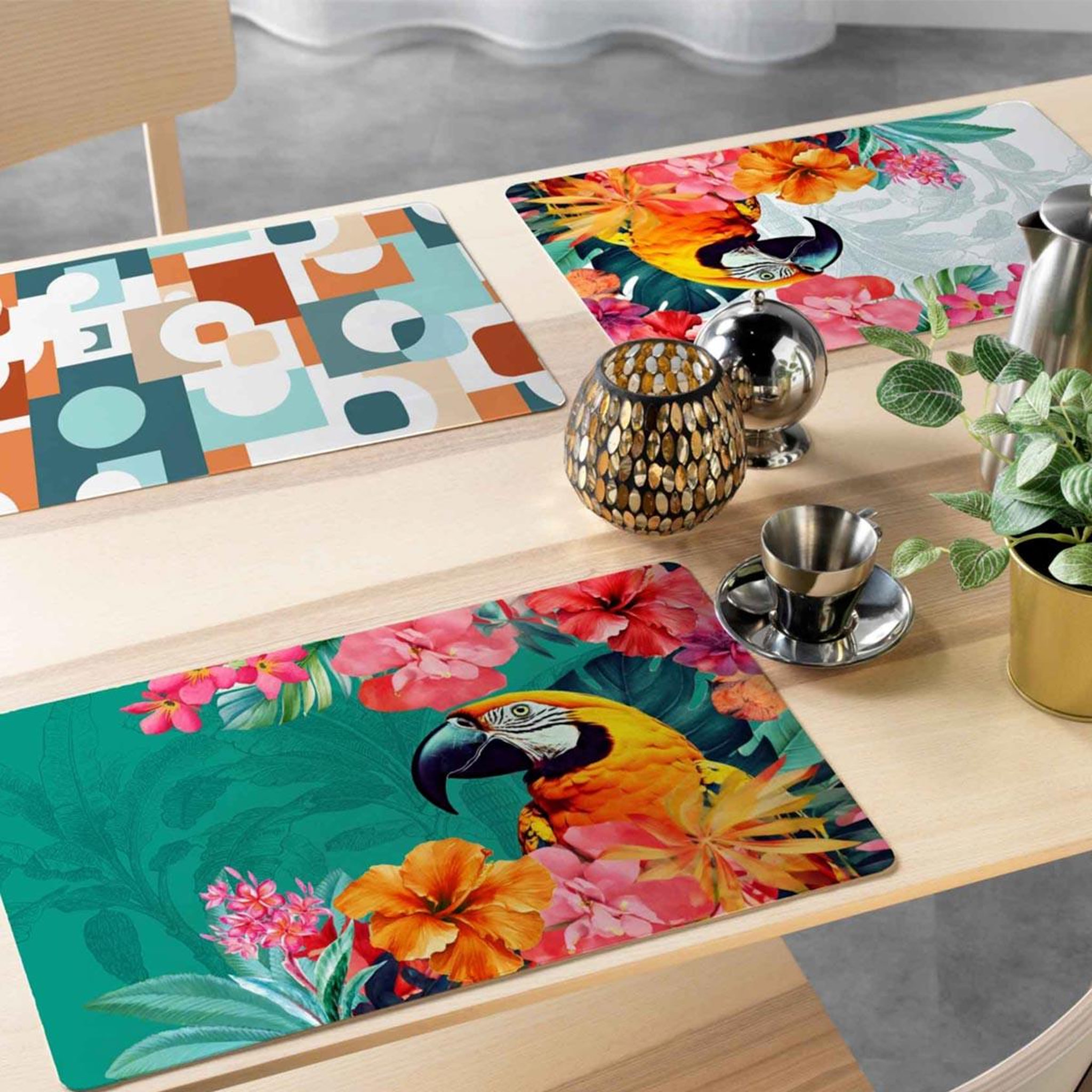 Voir la diapositive 2 : Douceur d'Intérieur Set de Table Imprimé  Tahiti  28x44cm Multicolore