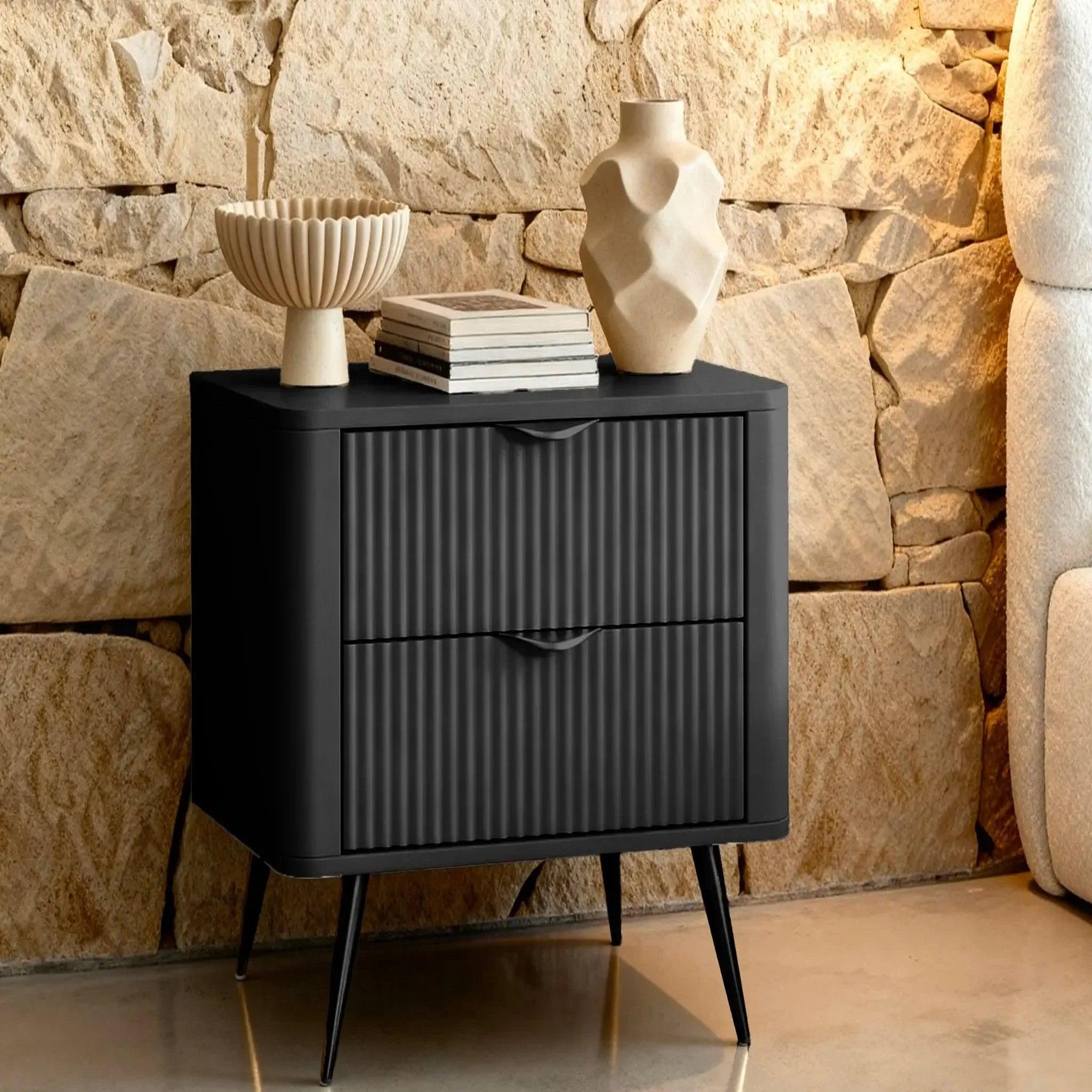 Voir la diapositive 6 : CASANOVA PARIS Joudy - table de chevet 63cmeffet rainuré