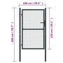 Voir la diapositive 6 : VIDAXL Portail en maille de jardin Acier galvanise 100 x 200 cm Gris