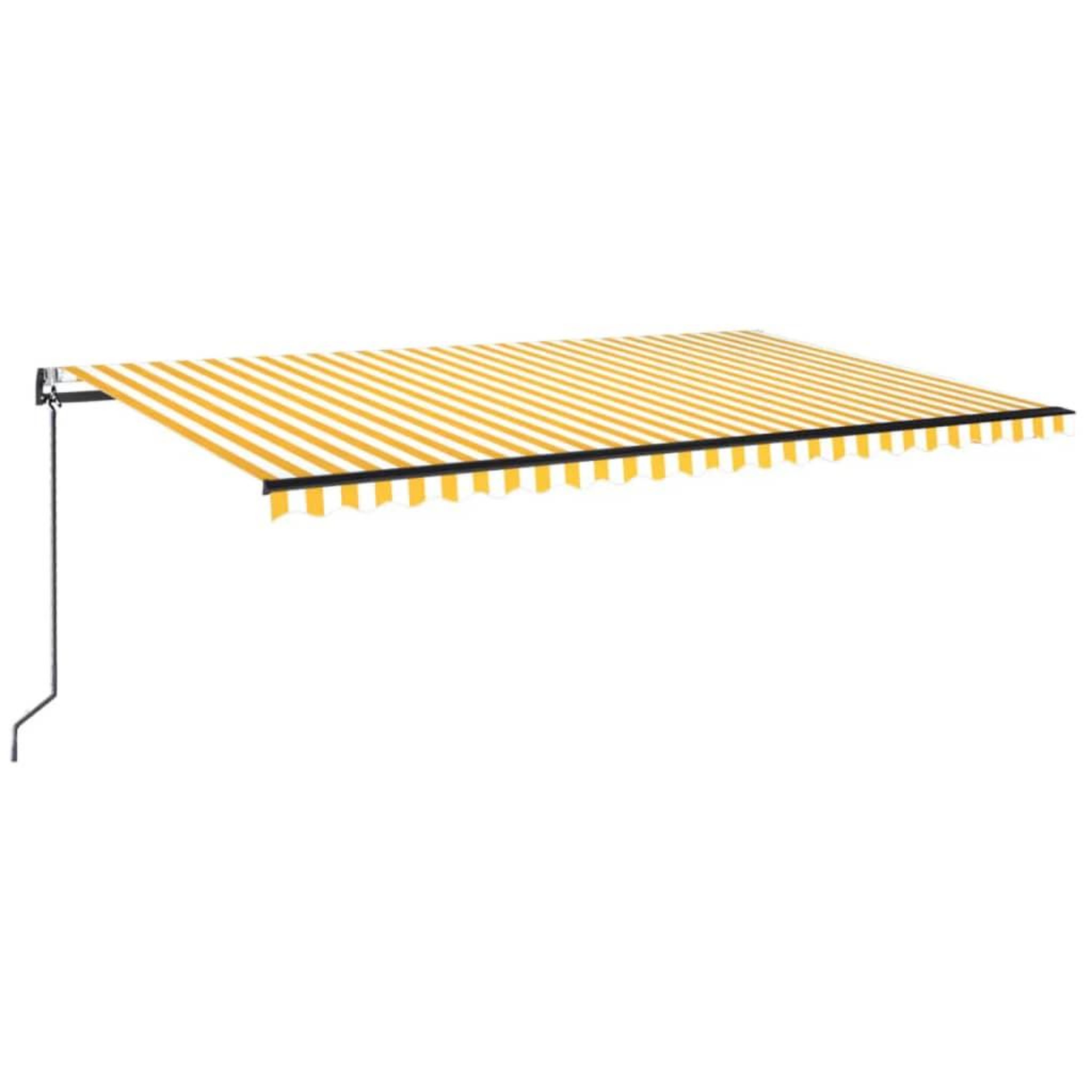 Voir la diapositive 2 : VIDAXL Auvent automatique capteur de vent LED 500x350cm Jaune et blanc