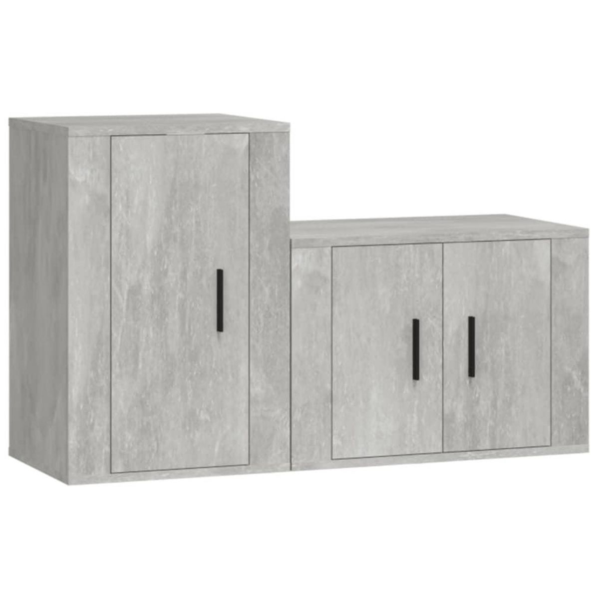 VIDAXL Ensemble de meubles TV 2 pcs gris beton bois d'ingenierie