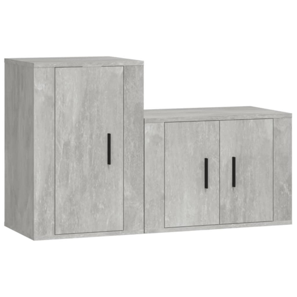 VIDAXL Ensemble de meubles TV 2 pcs gris beton bois d'ingenierie