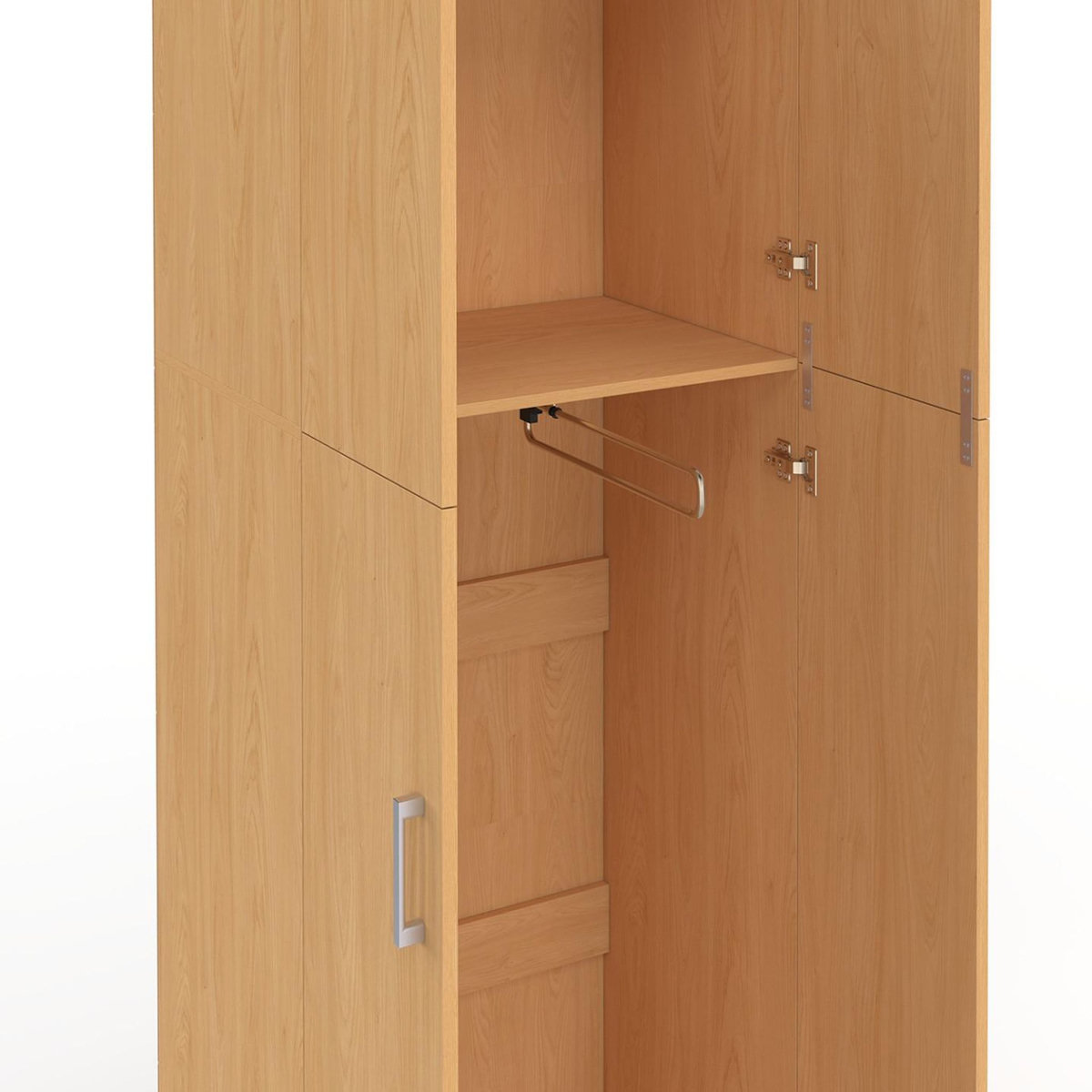 ID MARKET Armoire 2 portes JULIANA bois penderie 50 cm avec étagère