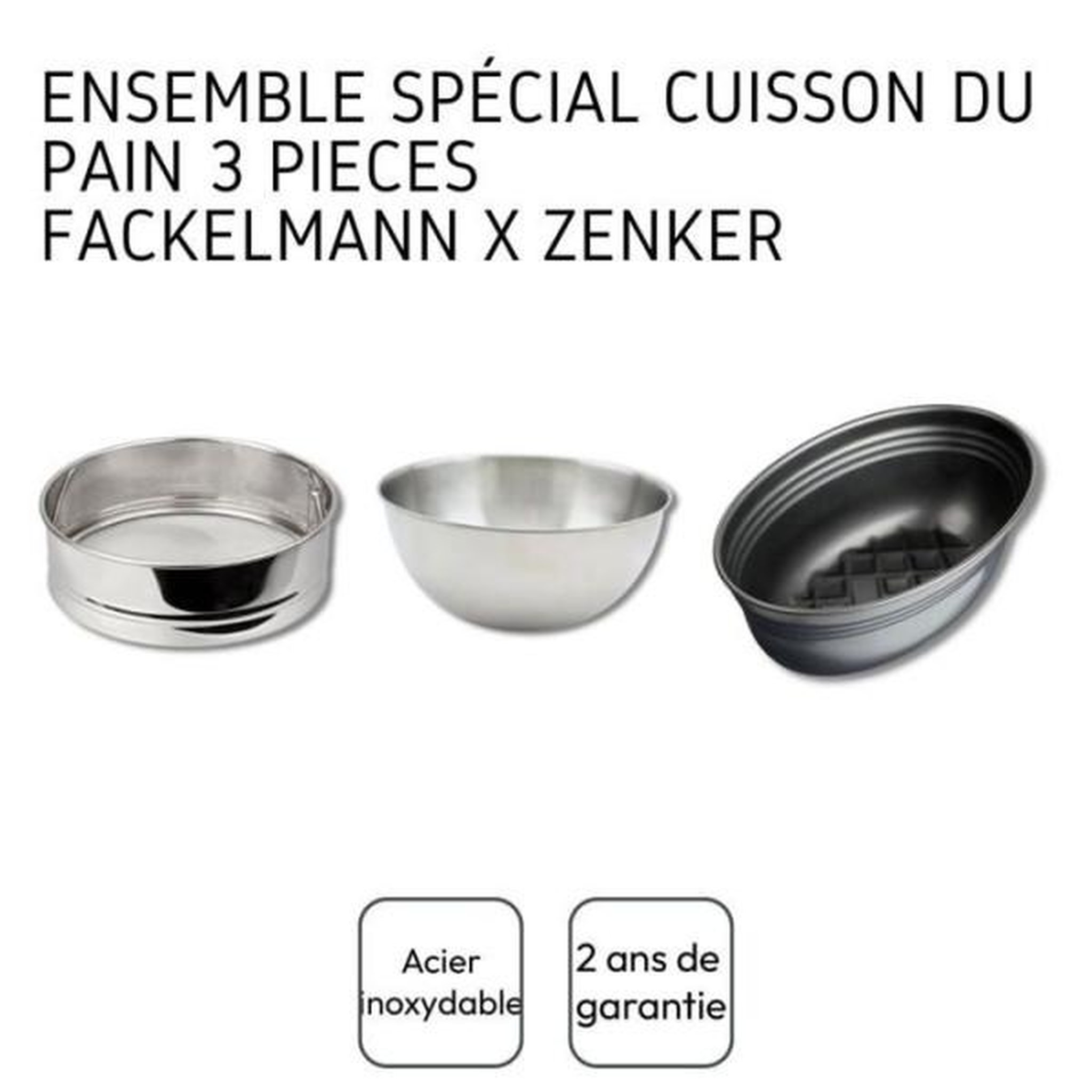 Voir la diapositive 4 : Fackelmann Ensemble 3 ustensiles spécial cuisson du pain - FACKELMANN - Zenker