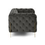 Voir la diapositive 3 : LISA DESIGN Camden - fauteuil chesterfield en velours - pieds en métal doré