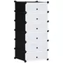 HOMCOM Meuble de rangement à chaussures modulable 6 casiers rectangulaires empilables - noir et blanc