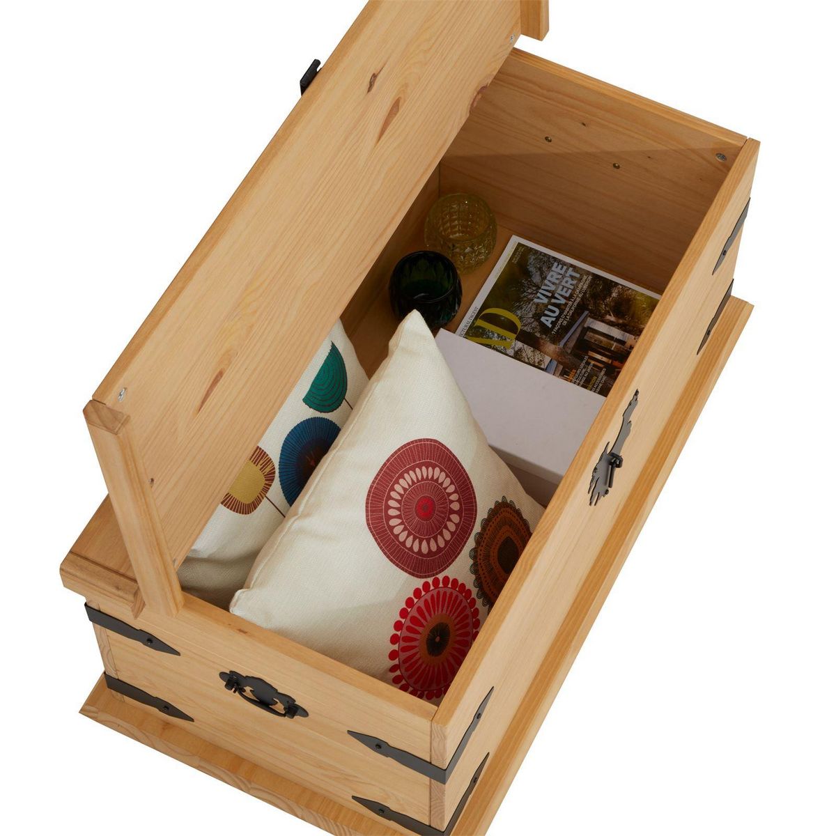 IDIMEX Coffre de rangement en pin TEQUILA style mexicain