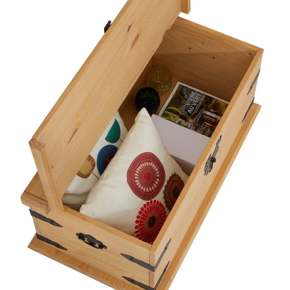 IDIMEX Coffre de rangement en pin TEQUILA style mexicain