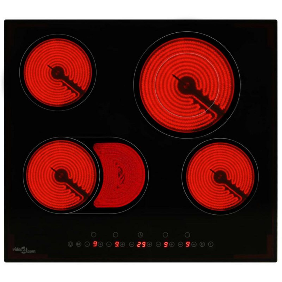 VIDAXL Plaque de cuisson Céramique 4 brûleurs Contrôle tactile 6600 W