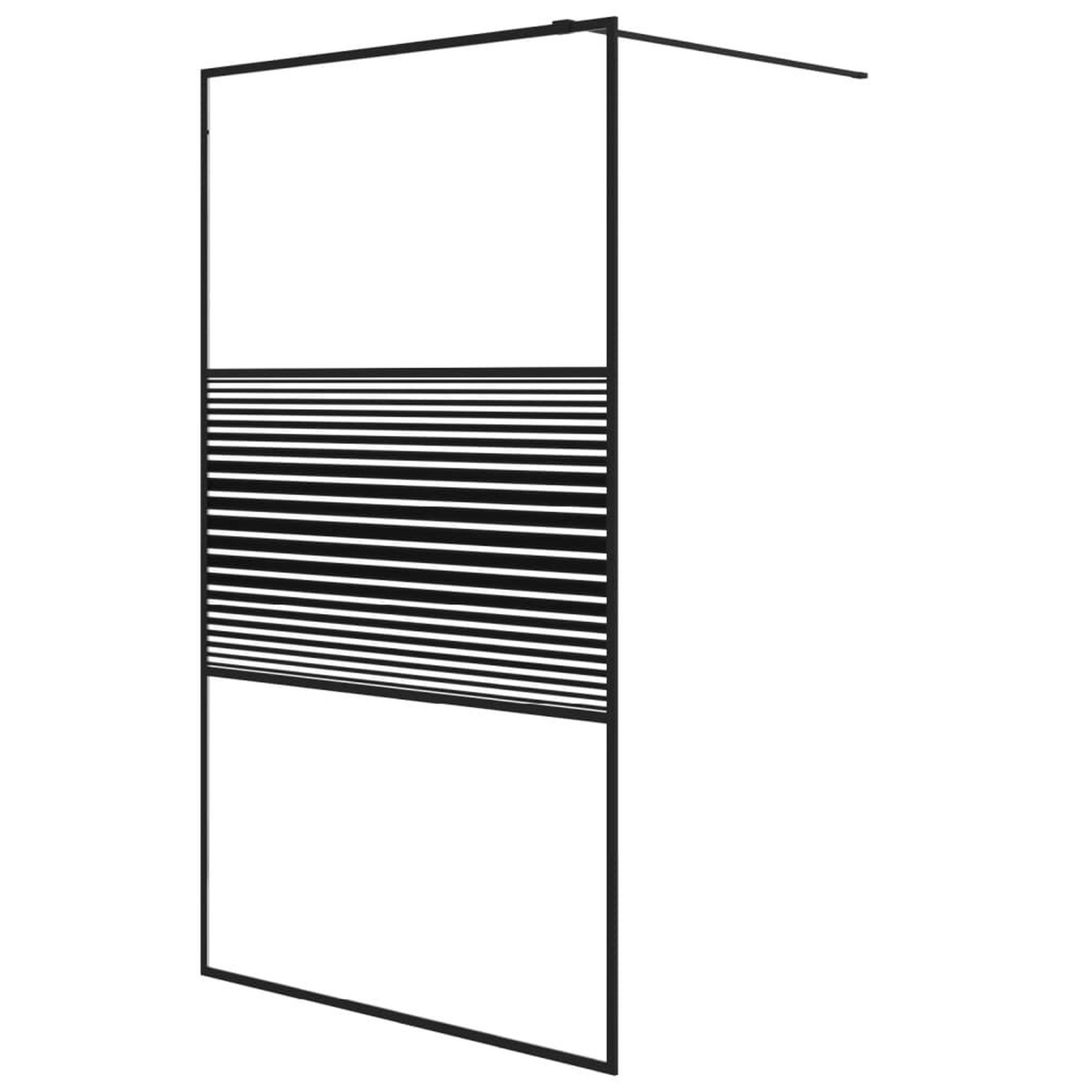 Voir la diapositive 2 : VIDAXL Paroi de douche Noir 115x195 cm Verre ESG transparent