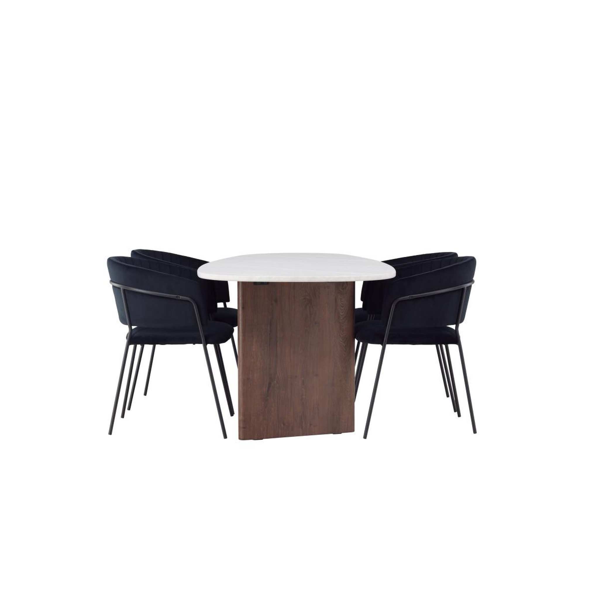 Voir la diapositive 3 : Paris Prix Ensemble table à manger & 4 chaises  gronvik & selma  180cm gris clair & noir