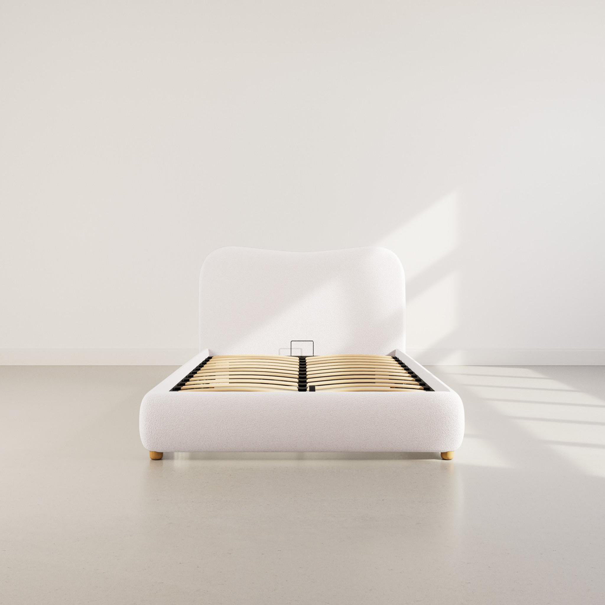 Voir la diapositive 2 : BEST MOBILIER Hugo - lit coffre - 160x200 cm - en tissu bouclette