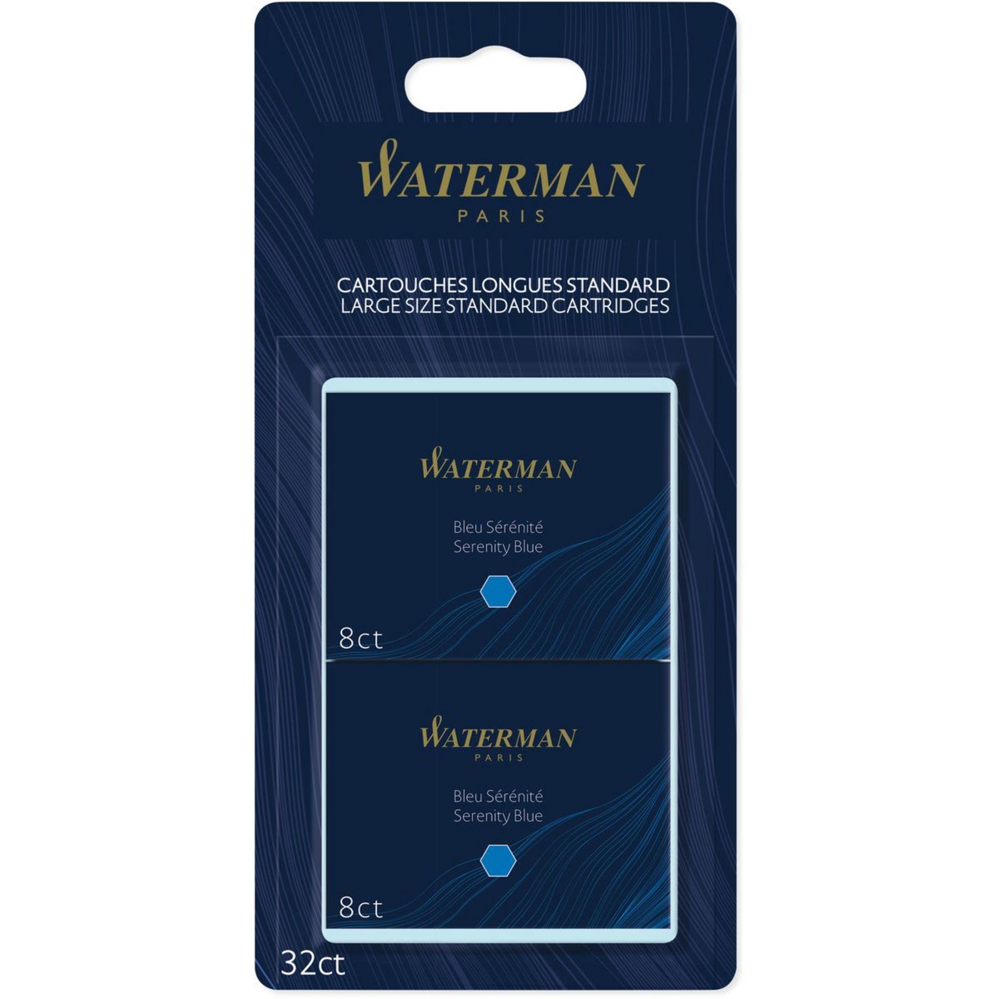 Lot De 12 Cartouches D'encre Waterman STANDARD - Encre Bleue Effaçable - Pour Stylo Plume