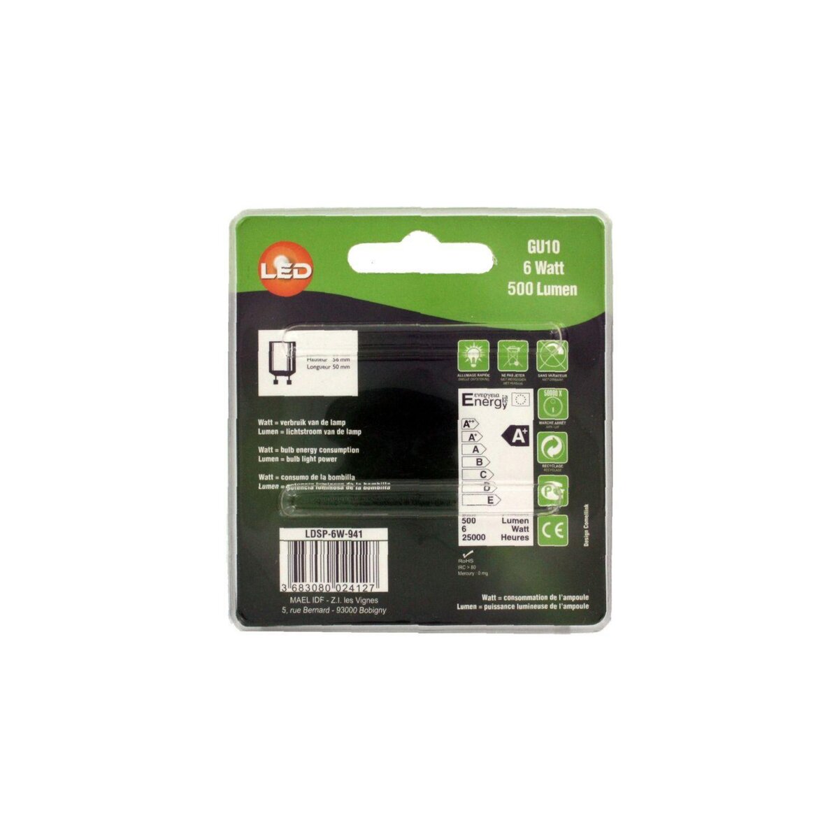 NITYAM Ampoule LED Spot GU10 - 6W