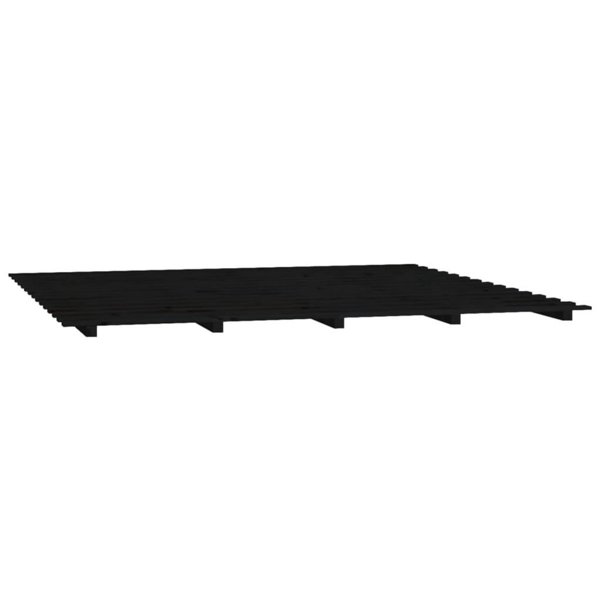 VIDAXL Cadre de lit sans matelas noir 160x200 cm bois massif de pin