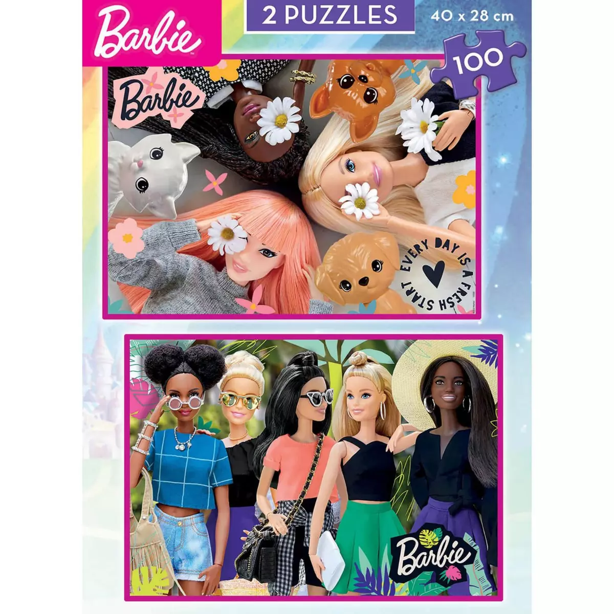 EDUCA Puzzle 2 x 100 pièces :  Barbie