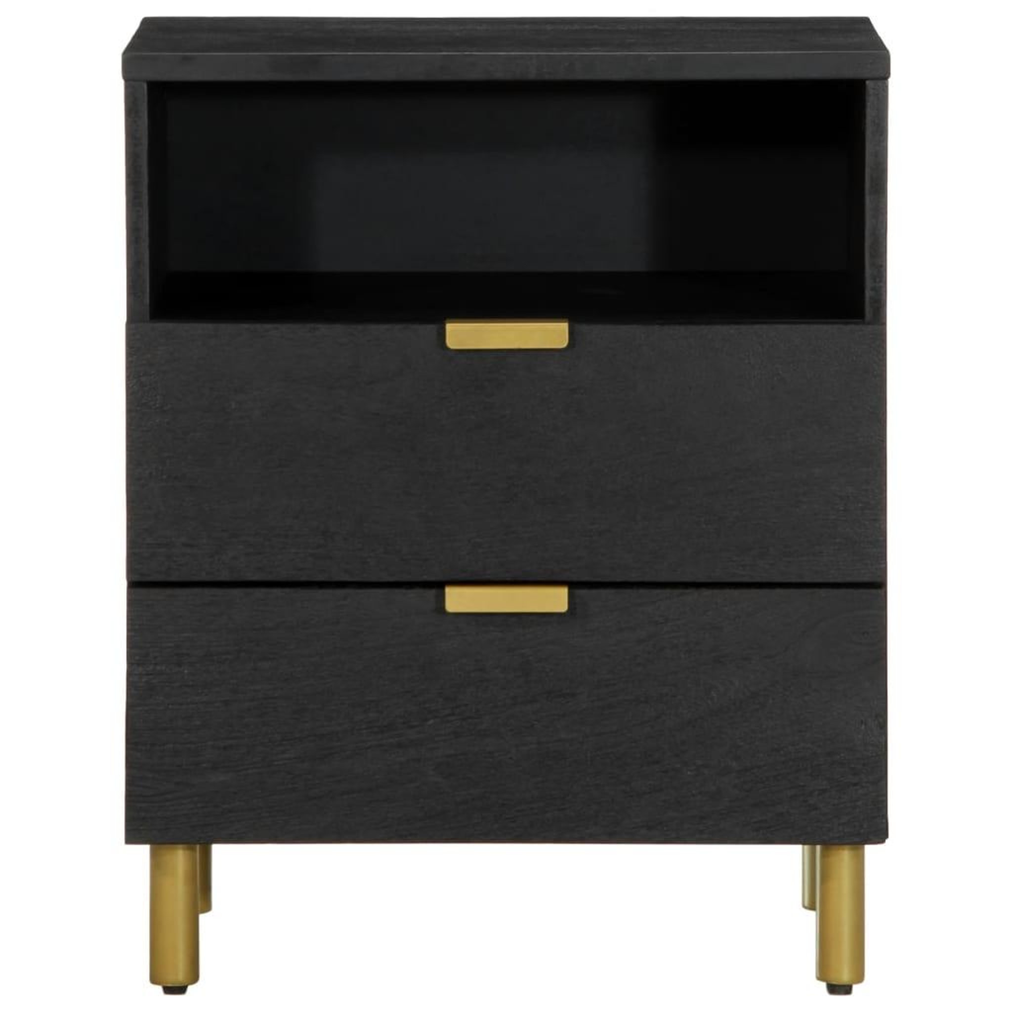 Voir la diapositive 3 : VIDAXL Table de chevet noir 50x33x62 cm bois d'ingenierie