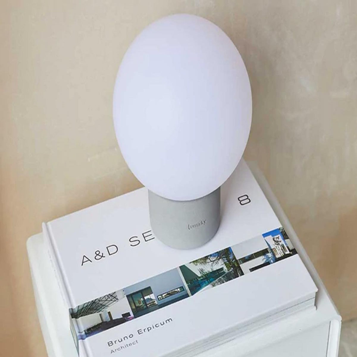 Lumisky Lampe de table sans fil TERRA BETON - 60 à 130 lumens - Ø 20 x H 25 cm - LUMISKY