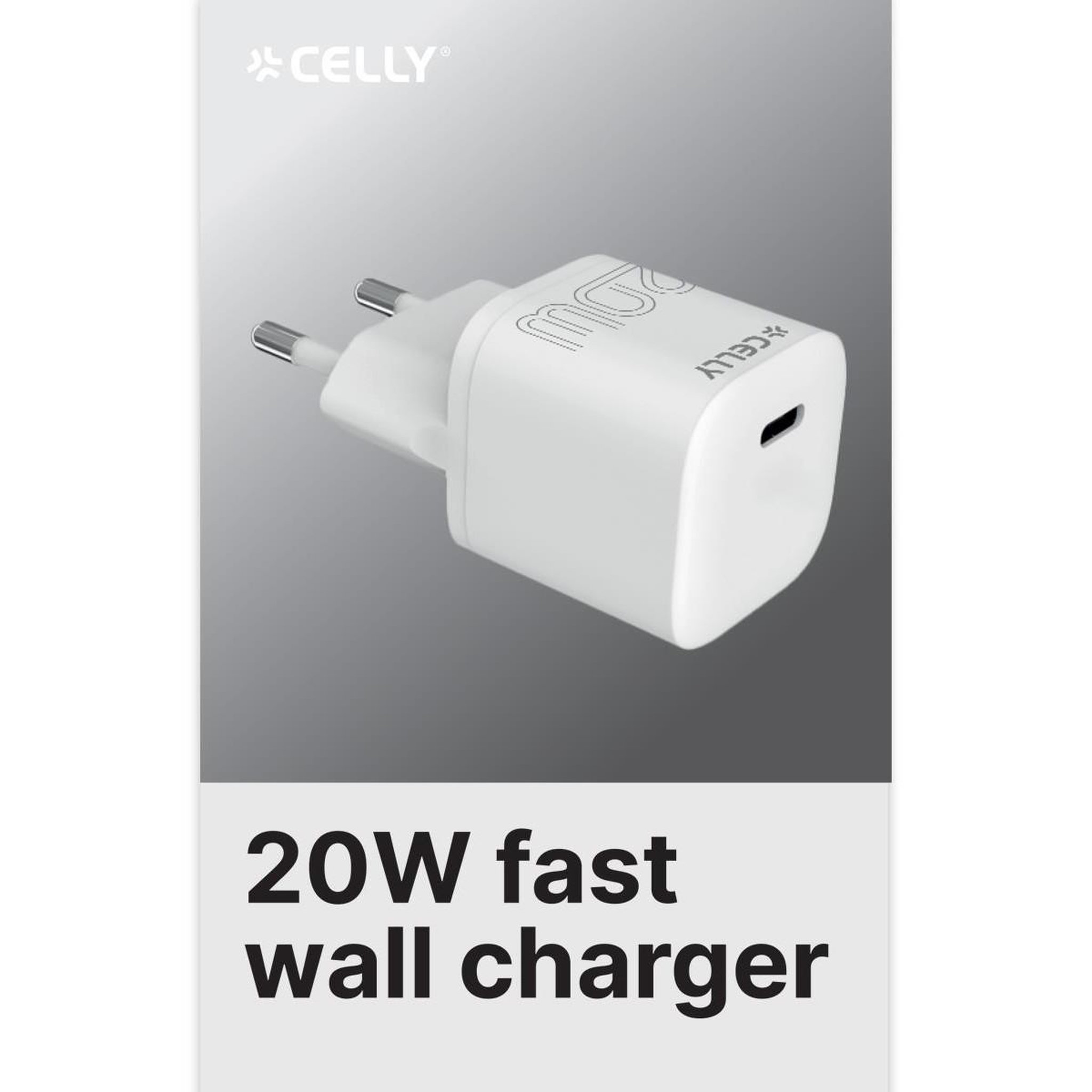 Voir la diapositive 3 : CELLY Celly UCTC1USBC20WWH chargeur d'appareils mobiles Universel Blanc Secteur Intérieure