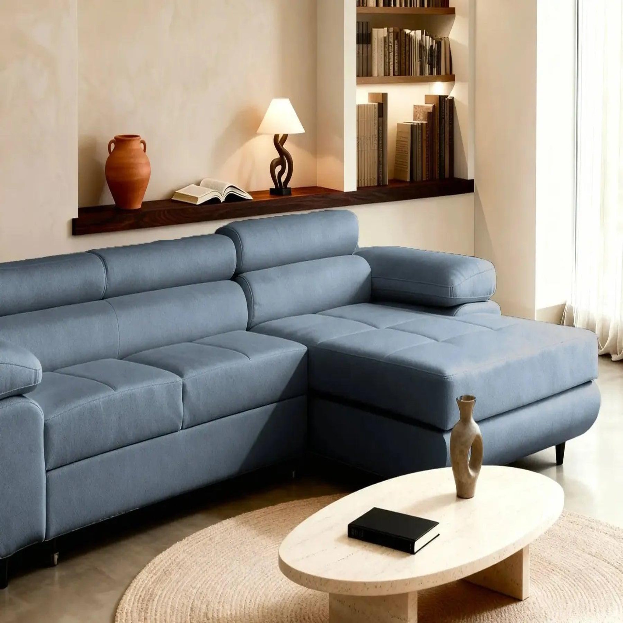 Voir la diapositive 4 : CASANOVA PARIS Charlie - canapé d'angle convertible tissu chiné