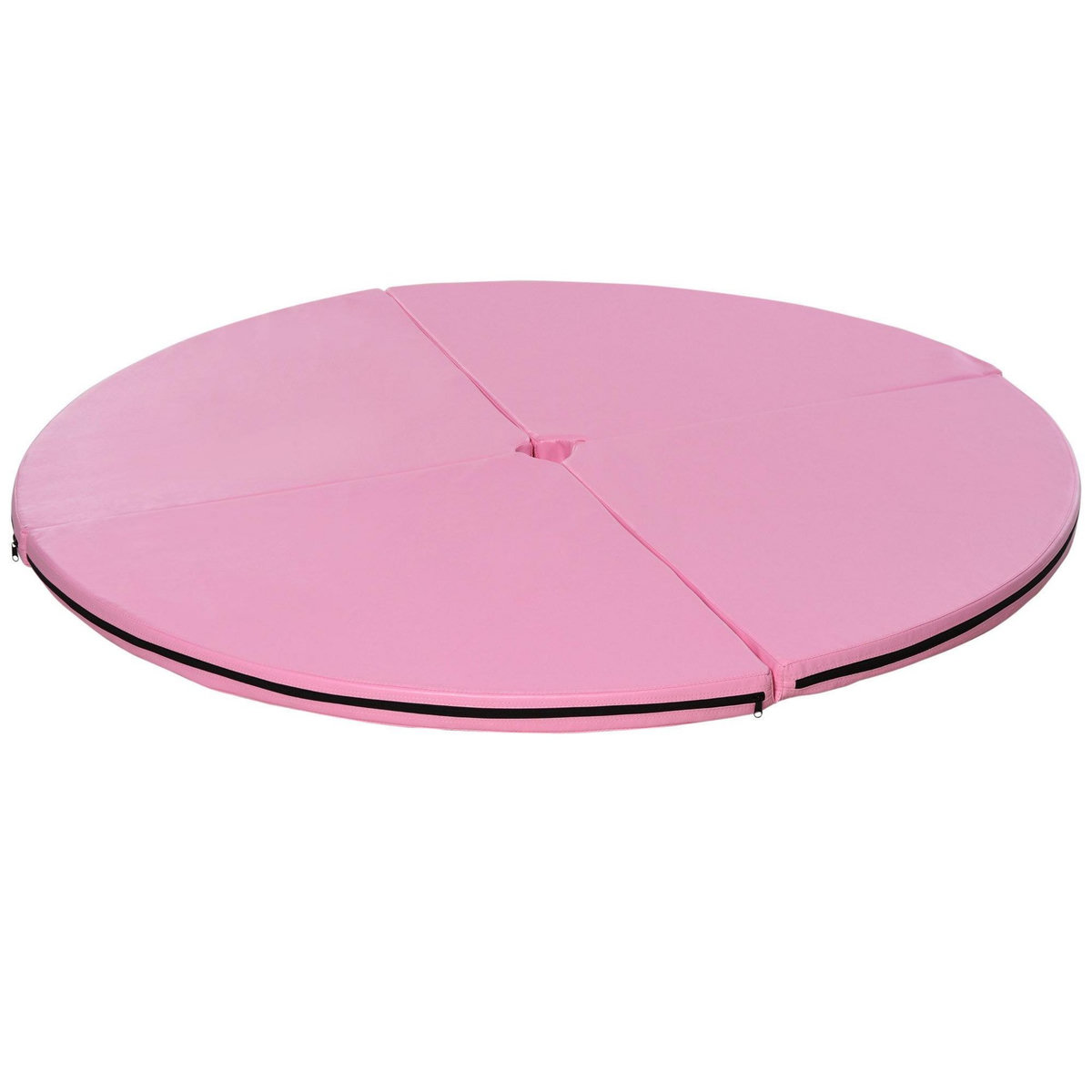 HOMCOM Tapis de pole dance pliable - pole dance mat - tapis de protection Ø 150 cm épaisseur 5 cm - revêtement PVC rose