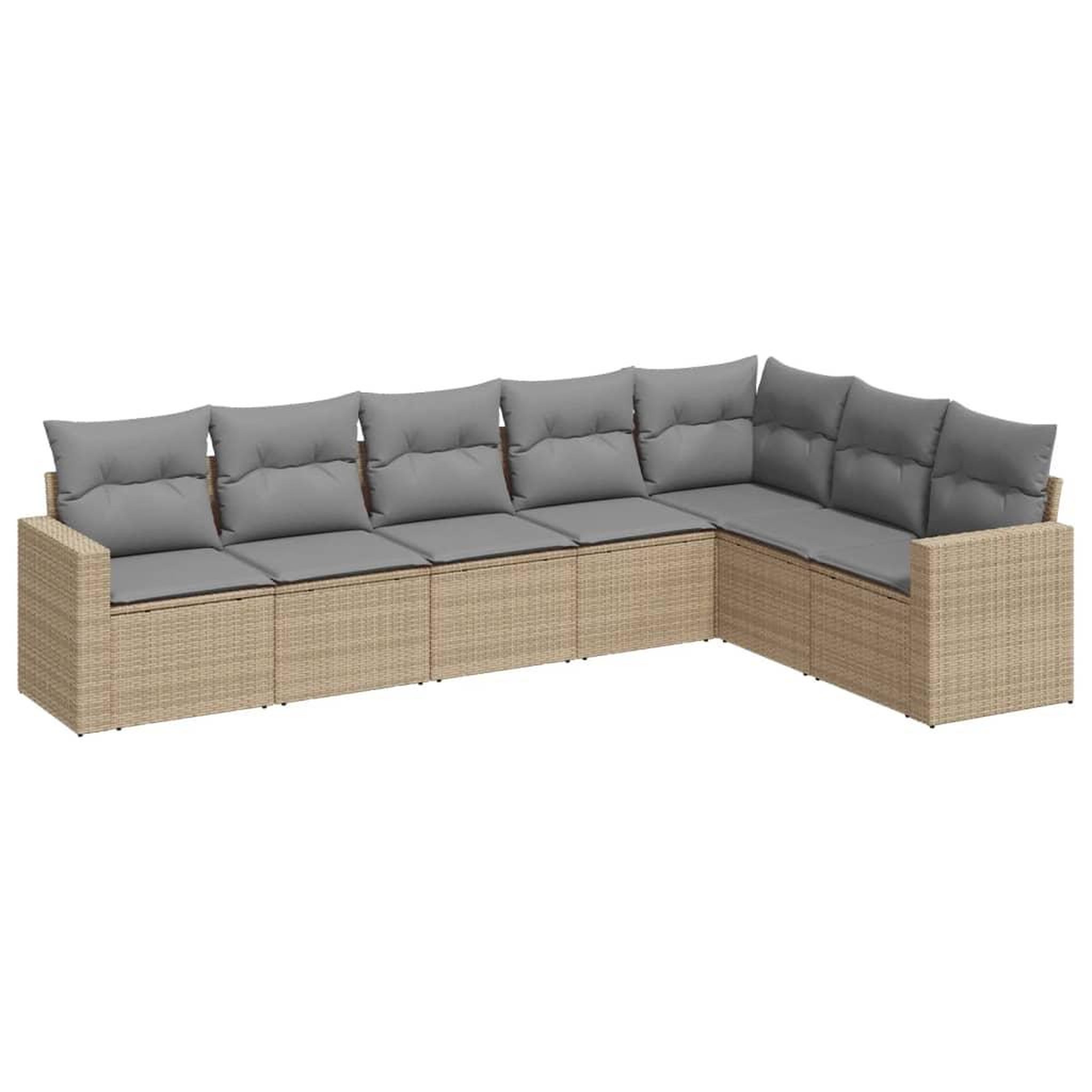 Voir la diapositive 2 : VIDAXL Salon de jardin avec coussins 7 pcs beige resine tressee